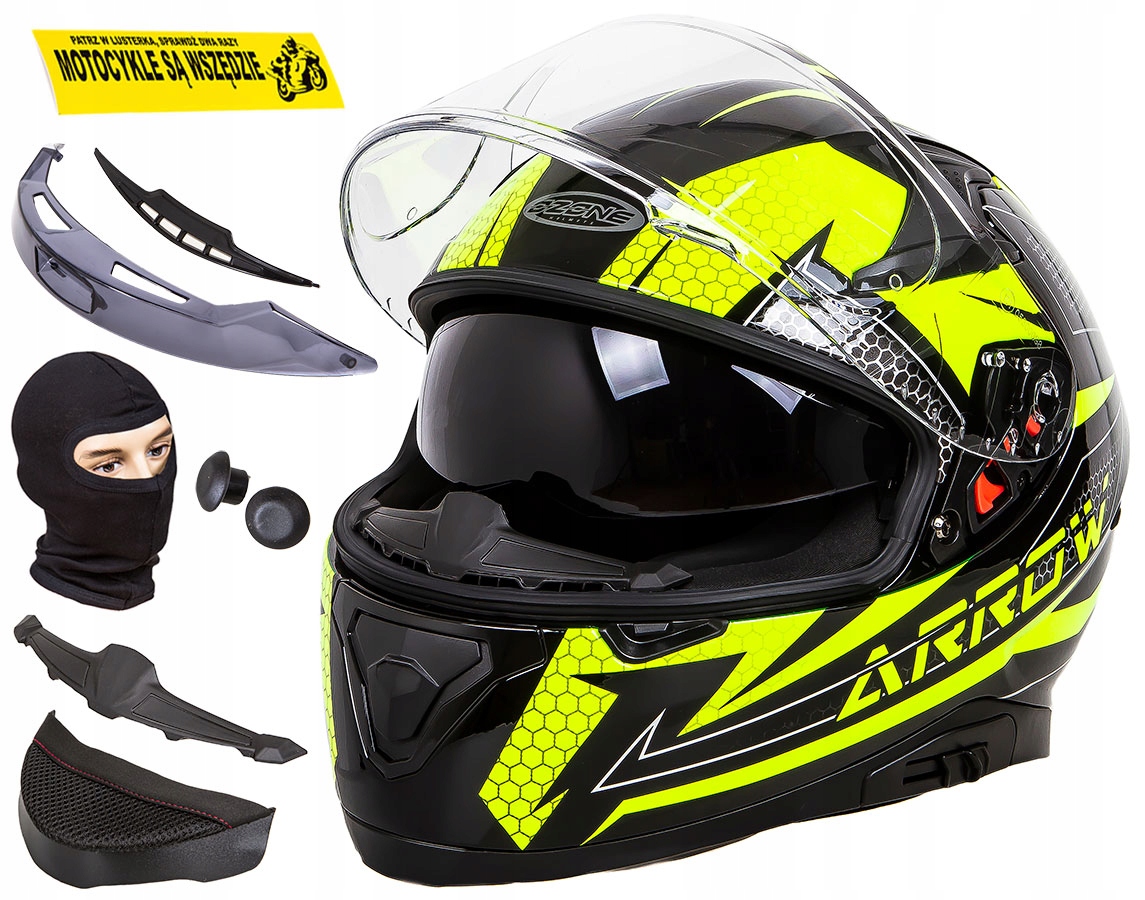 PRILBA NA MOTOCYKLE ŠÍRKA OZÓNU FLUO BLENDA