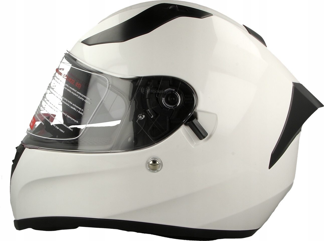 V128 BIELA PLNÁ MOTOCYKLOVÁ PRILBA Veľkosť: S