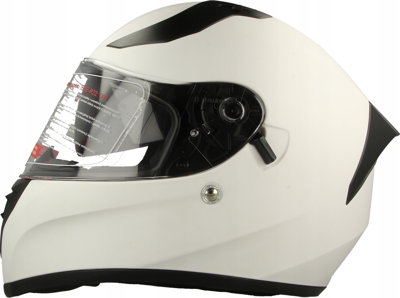 V128 BIELA PLNÁ MOTOCYKLOVÁ PRILBA Veľkosť: XS