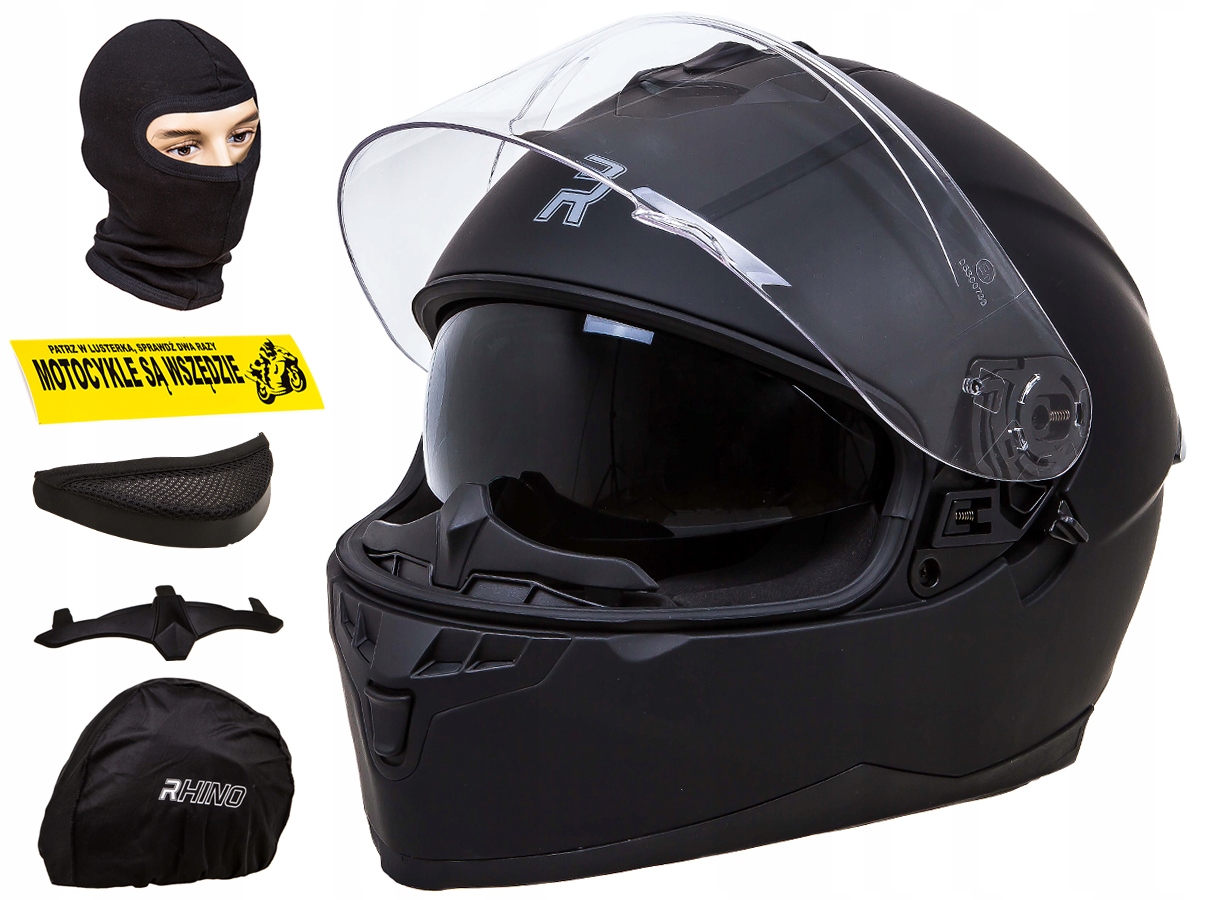 PRILBA NA MOTOCYKLE RHINO RACER EVO ČIERNA MATNÁ r L