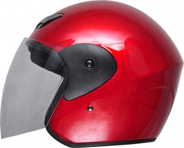 ČERVENÁ OTVORENÁ PRILBA PRE SKÚTRE MOTOCYKLOV veľkosť. S.