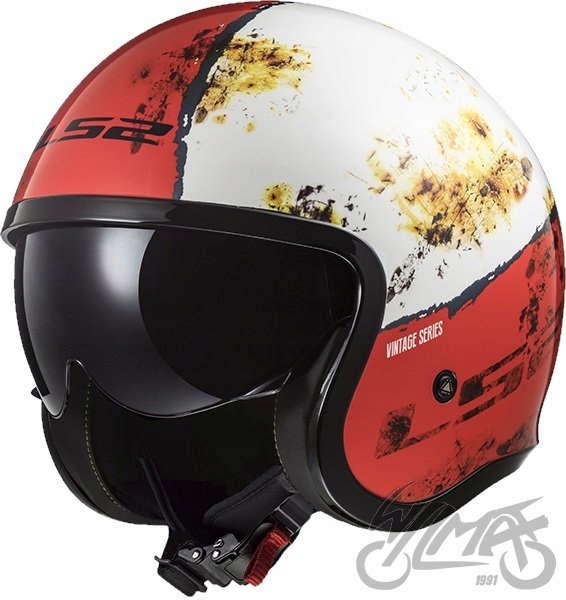 OTVORENÁ PRILBA LS2 OF599 SPITFIRE RUST WHITE RED R.S