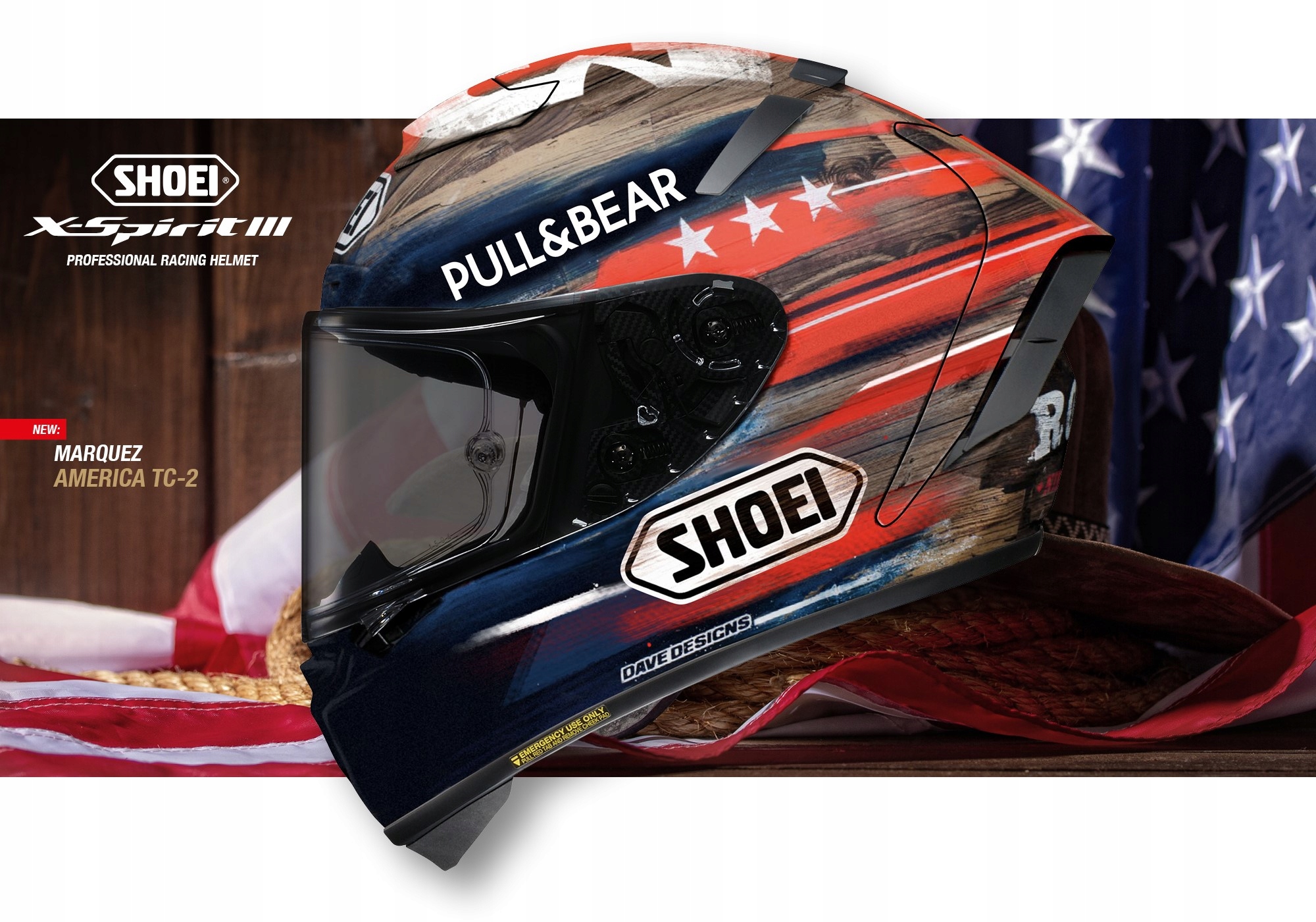 SHOEI X-SPIRIT 3 PRILBA Marquez America TC-2 CWR1 L