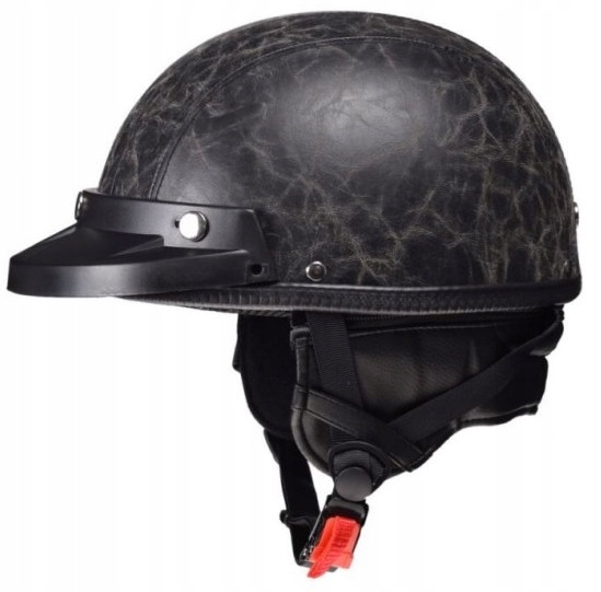 VETERANSKÁ KOŽENÁ PRILBA MOTOCYKEL CHOPPER OTVORENÁ XXL