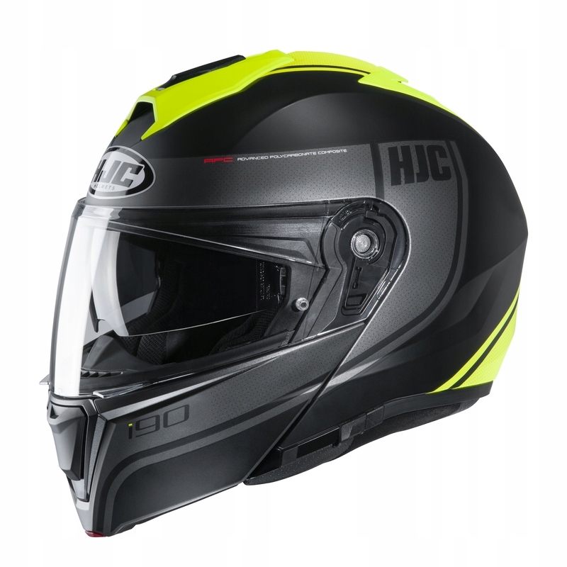 Čeľusťová prilba HJC I90 DAVAN BLACK / FLO YELLOW (XL)