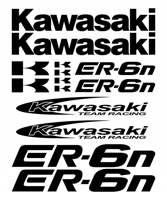 KAWASAKI ER-6n __ samolepky _ sada _ FARBY