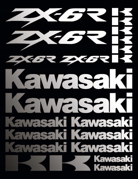 KAWASAKI ZX-6R _ samolepky _ CHROM