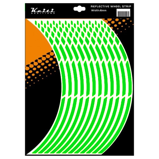 KEITI STRIPES WHEEL REFLECTION Prerušované FLUO zelené