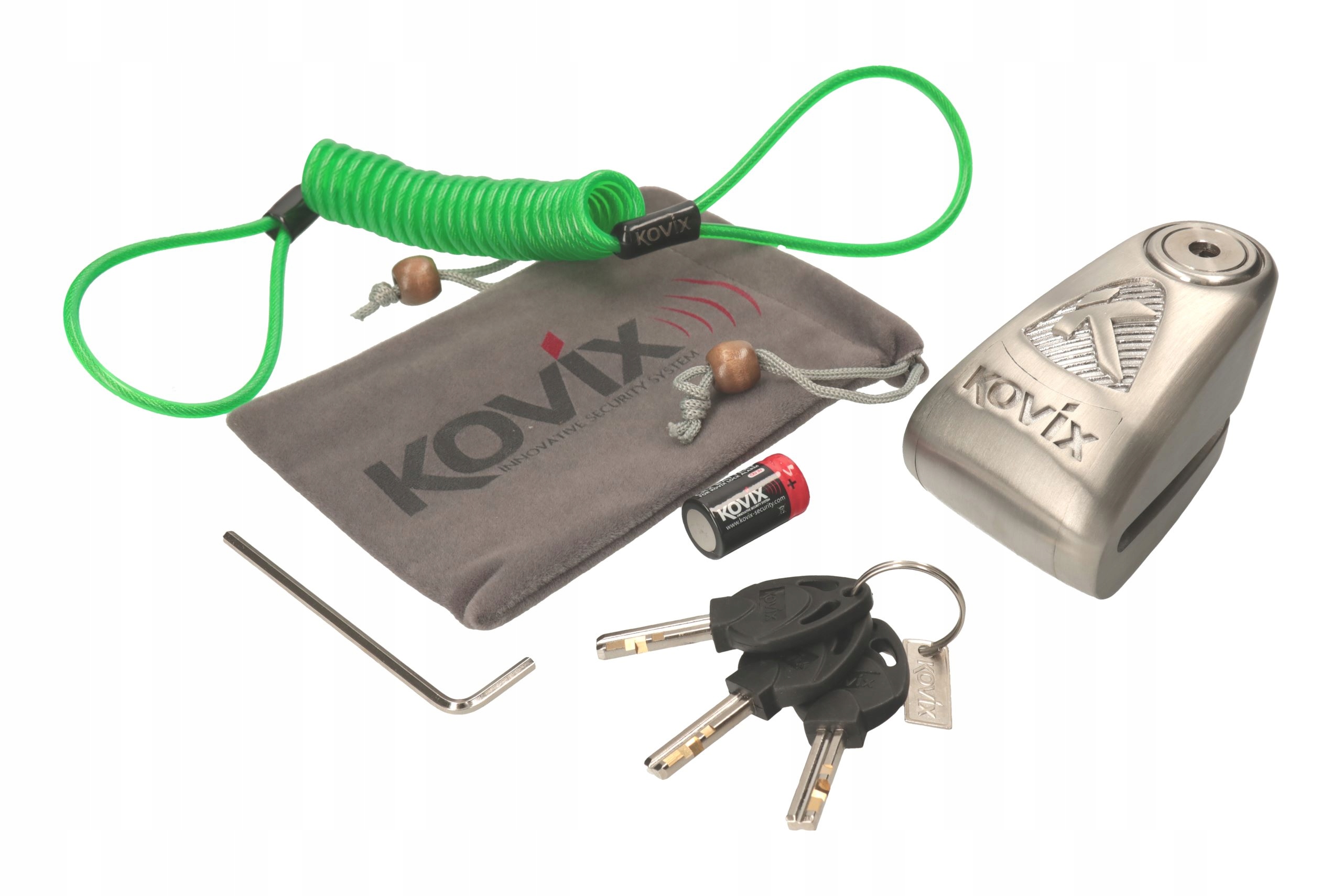 Blokovanie KOVIX KAL14 s alarmom 120 dB + puzdro + kábel