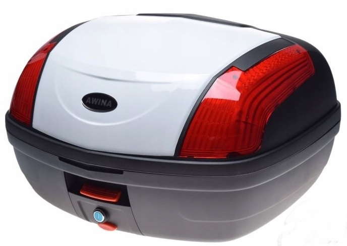 BIELY PRÍPAD ČERVENÉ REFLEXIE SKÚTRE MOTOCYKL 46 L