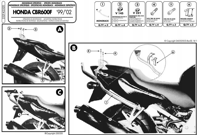 Obal na rám Kappa K2520 Honda Cbr 600F (99-08)