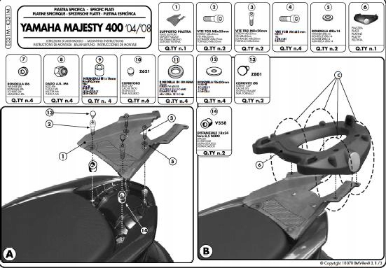 Regál Kappa K331M Yamaha Majesty 400
