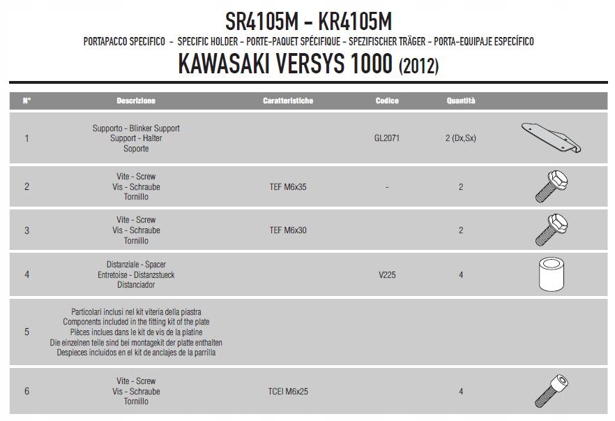 Stredové upevnenie Kappa KR4105M Versys 1000