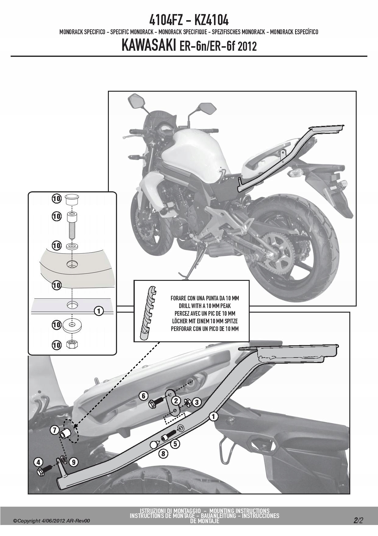 Kappa KZ4104 Kawasaki ER-6N / ER-6F centrálny nosič