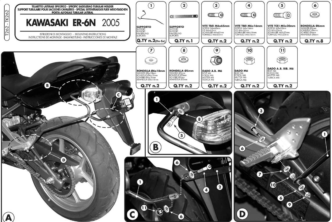 Rám Kappa TK262 Kawasaki ER6 N - ER6F