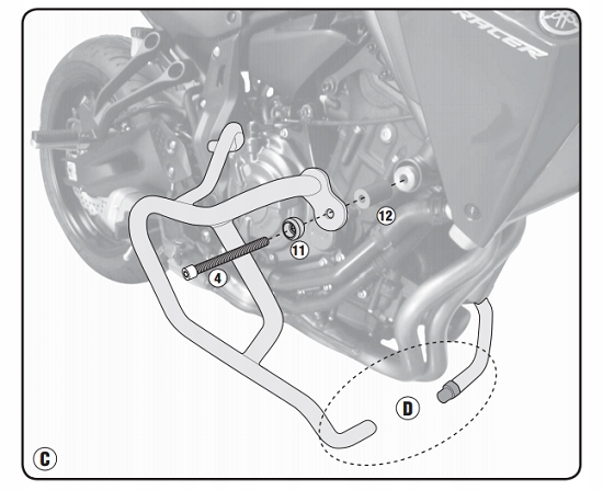 Padacie tyče Kappa pre Yamaha MT-07 Tracer KN2130