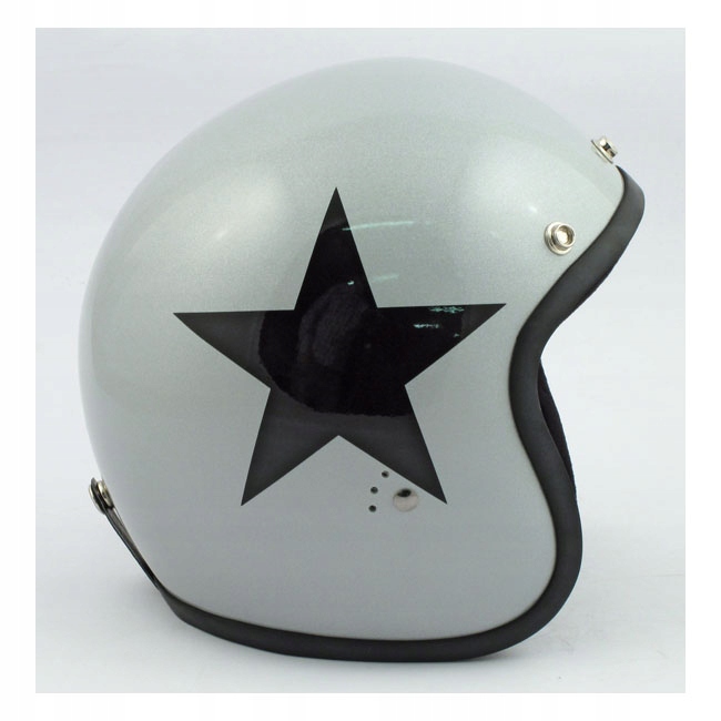 Prilba BANDIT JET strieborná retro bobber shop Krakov
