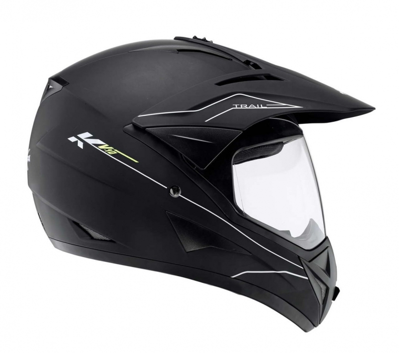 Enduro terénna prilba so sklom Kappa KV10 v matnej čiernej farbe