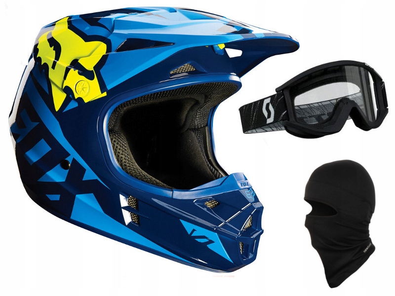 Prilba FOX V1 RACE + GOGGLE SCOTT CROSS 5 ROKOV GWAR XL