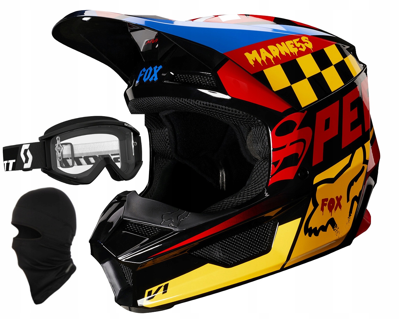 Prilba FOX V1 V-1 CZAR GOGGLES SCOTT CROSS QUAD 5LATXL