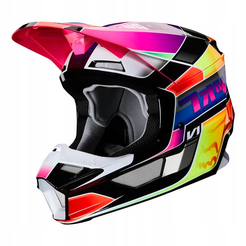 Prilba FOX V1 YORR MULTI ružovo žltá fluo ZADARMO