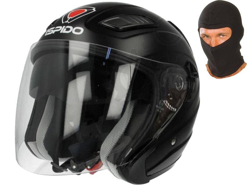 Prilba ISPIDO AVIATOR SV s reflektorom ČIERNA MATNÁ veľkosť S.