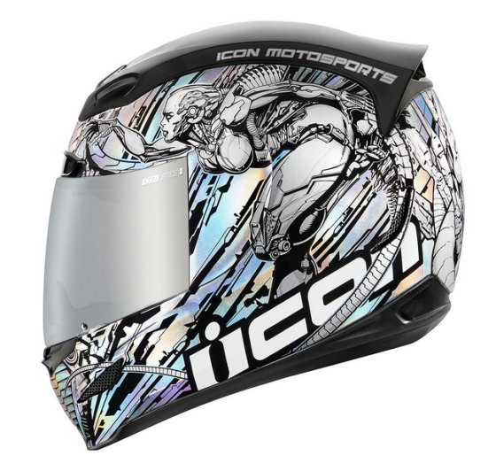 Ikona prilby Icon Airmada Mechanica Silver S Wroclaw