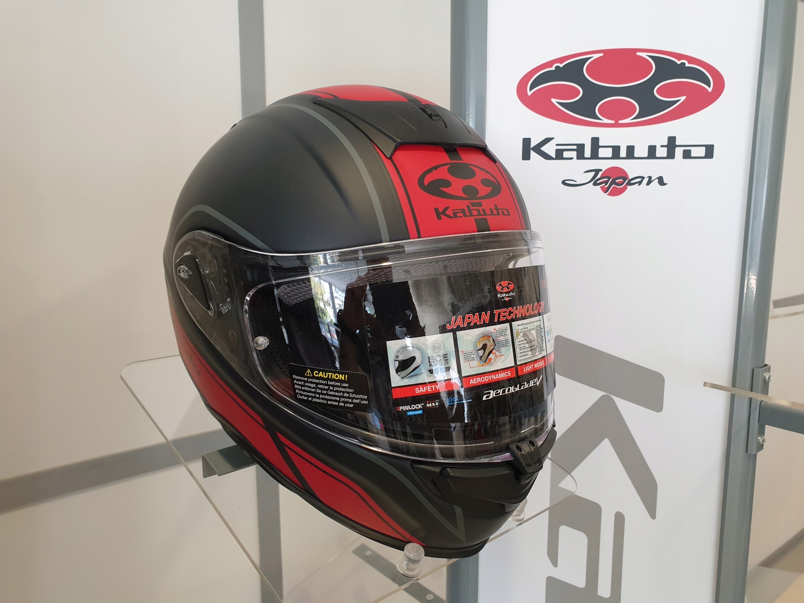 KABUTO AEROBLADE V Smart Flat čierna červená - L.