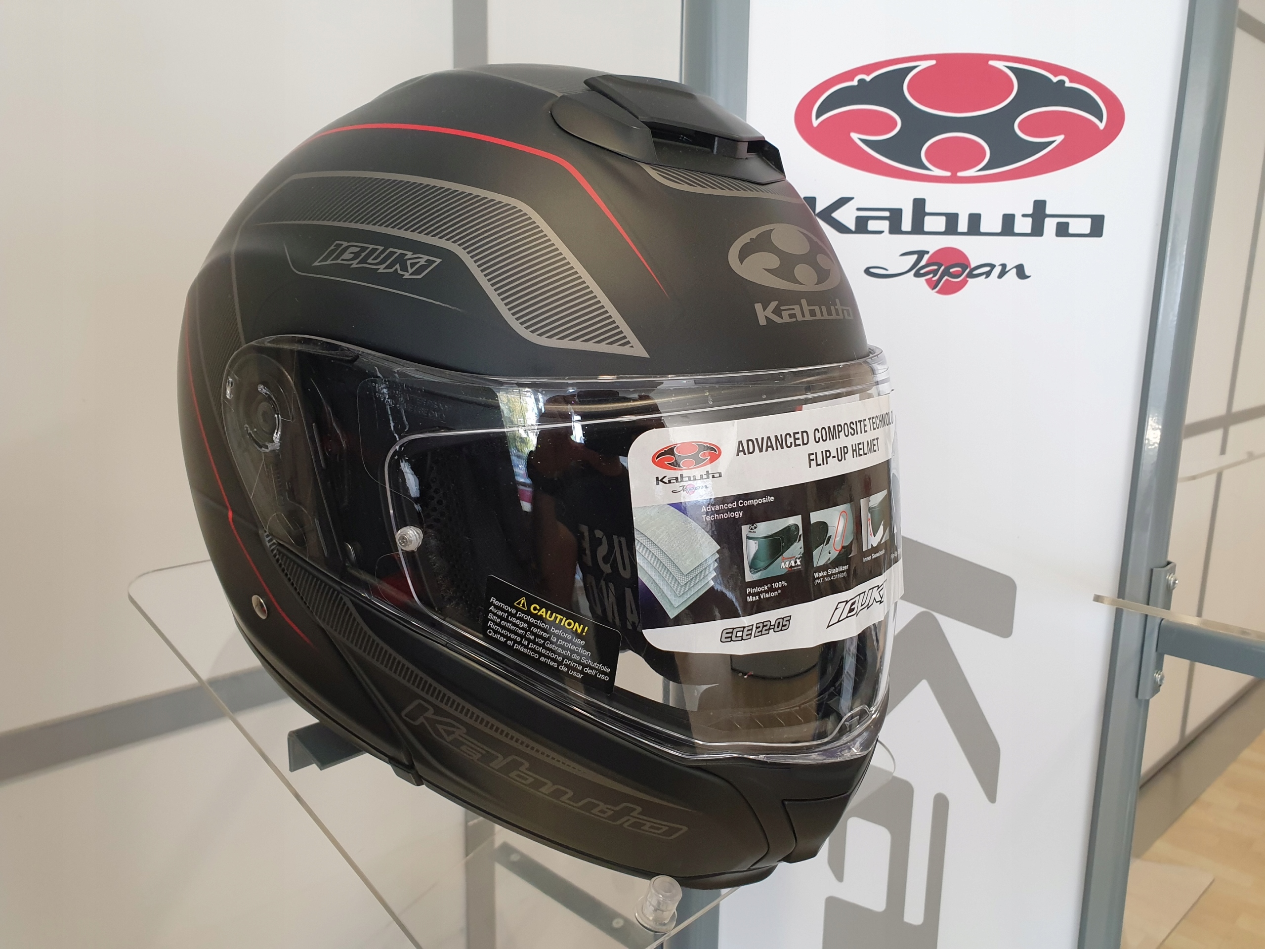 Prilba KABUTO IBUKI Envoy Flat Black / Red - L.