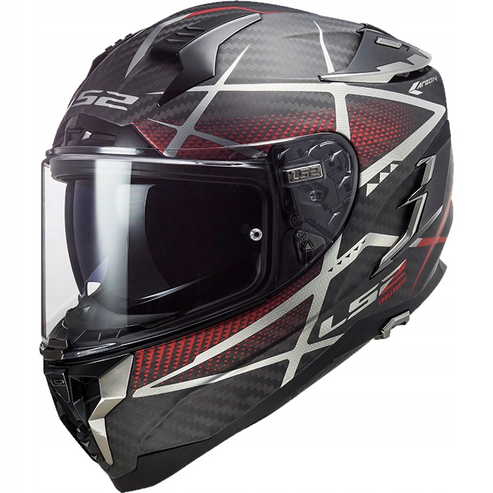 Prilba LS2 FF327 Challenger C Carbon Konic Red M.