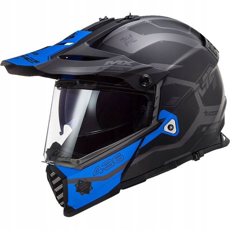 Prilba LS2 MX436 Pioneer Evo Cobra Black Blue M.