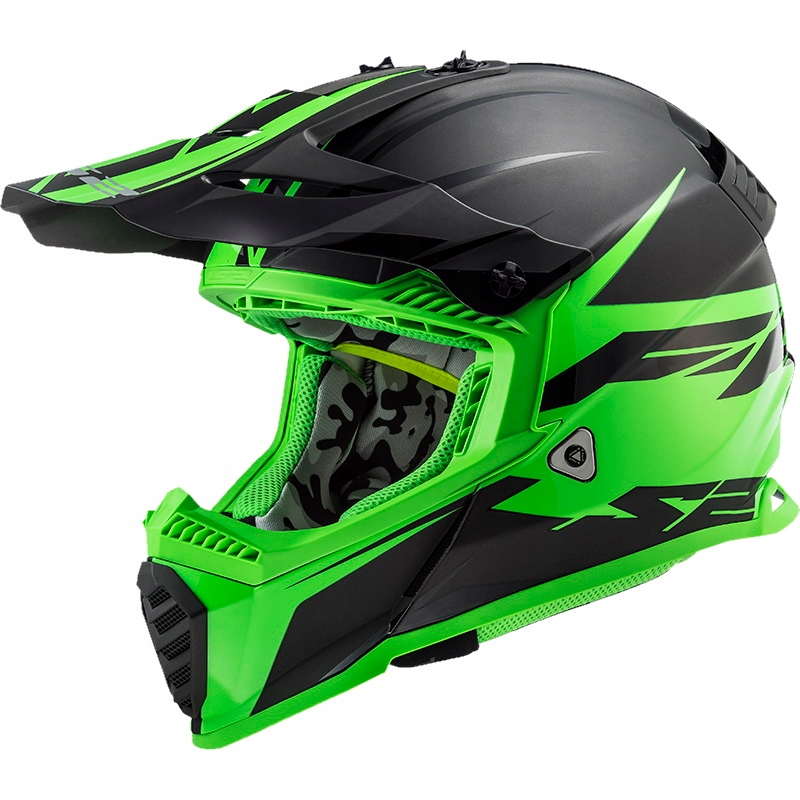 Prilba LS2 MX437 Fast Evo Roar Black Green M.