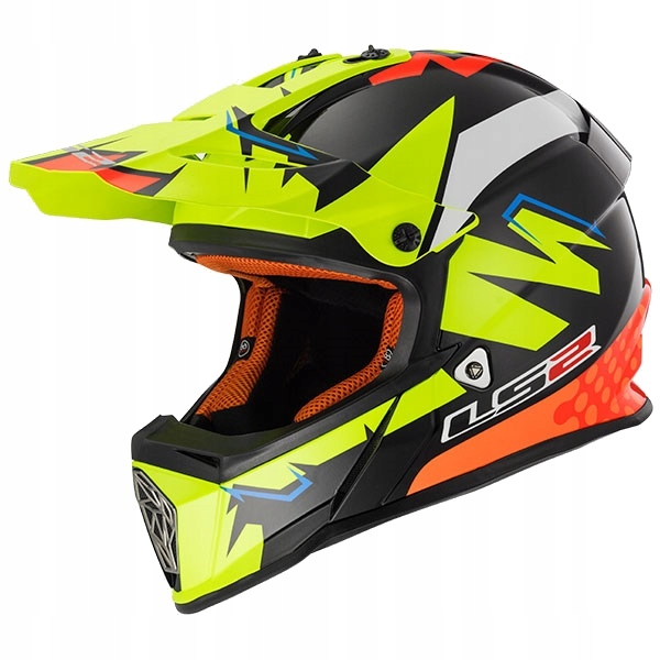 Prilba LS2 MX437 Fast Volt Black Yellow Orange Orange S.
