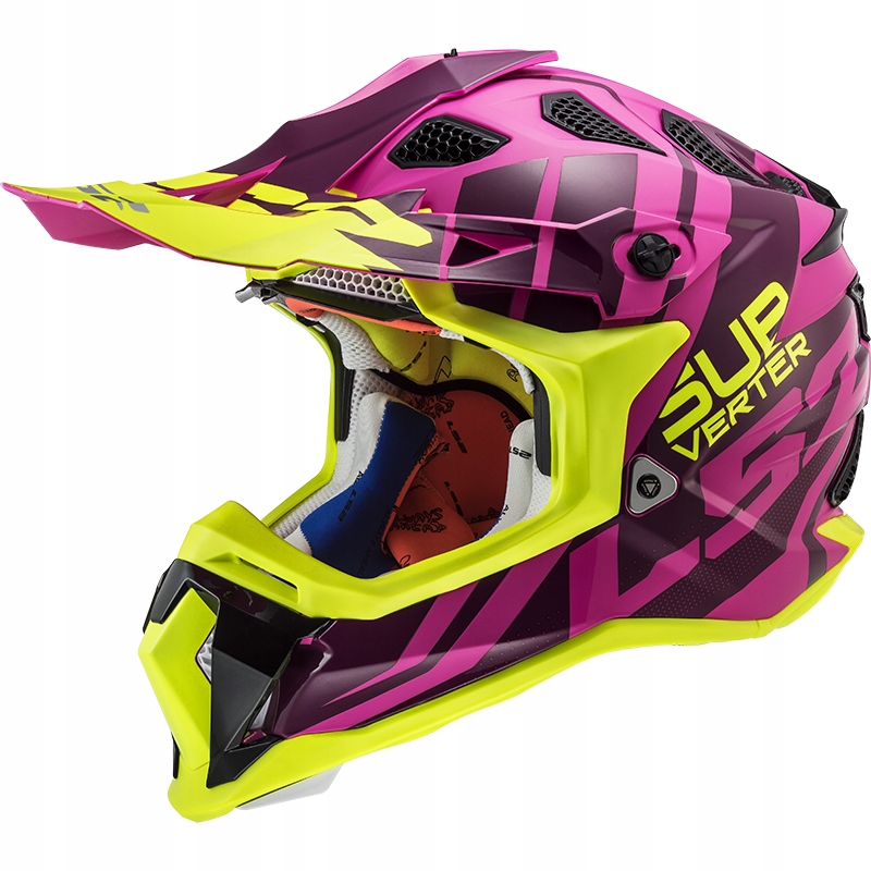 Prilba LS2 MX470 Subverter Troop Pink H-V Yellow L.