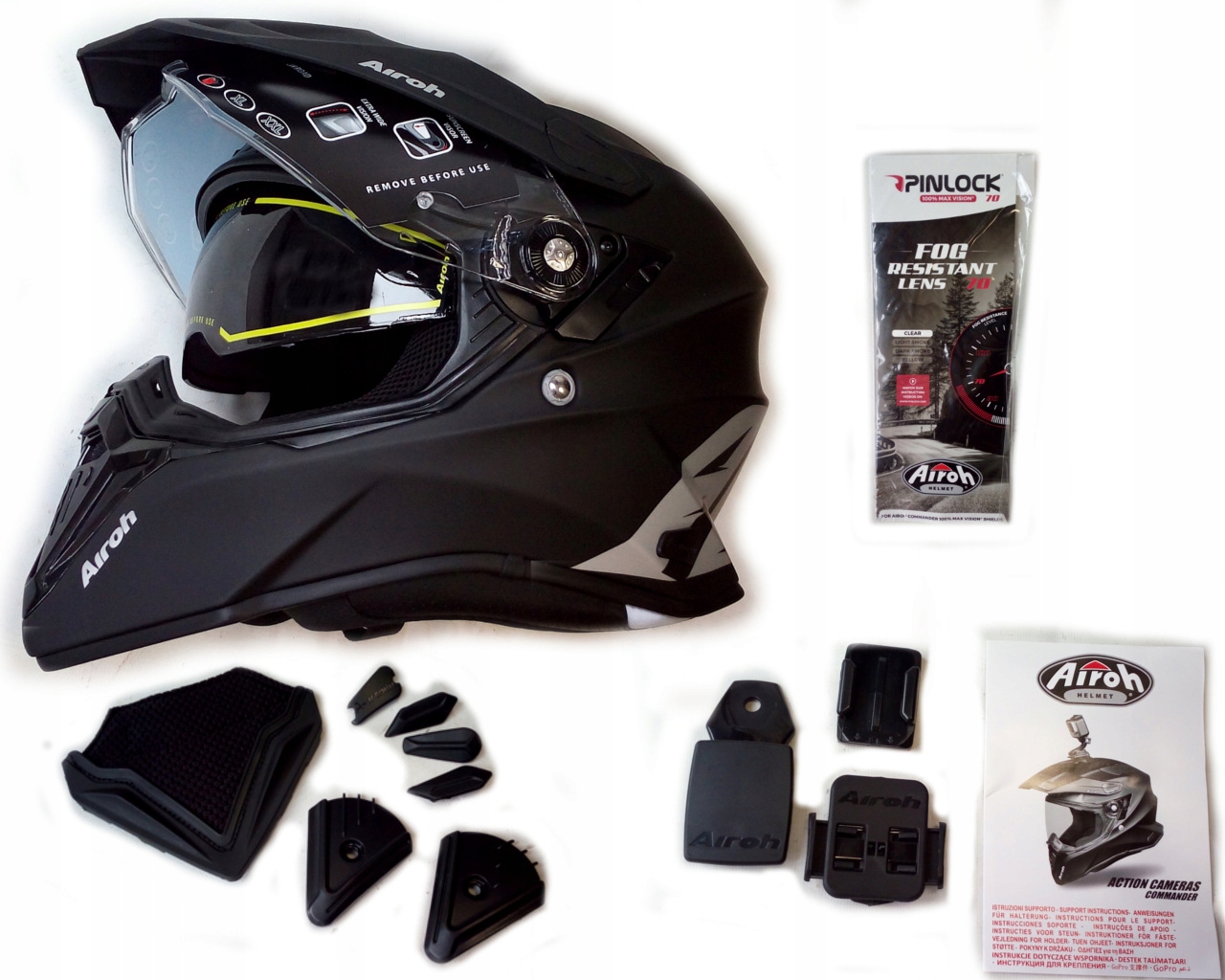 PRILBA NA MOTOCYKLY AIROH COMMANDER PINLOCK BLENDA L