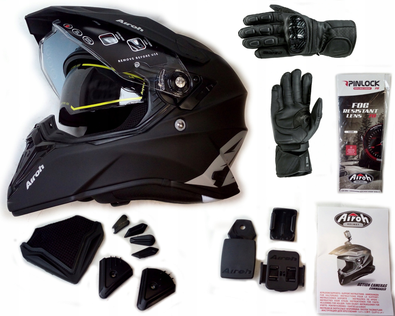 PRILBA NA MOTOCYKLY AIROH COMMANDER PINLOCK BLENDA M