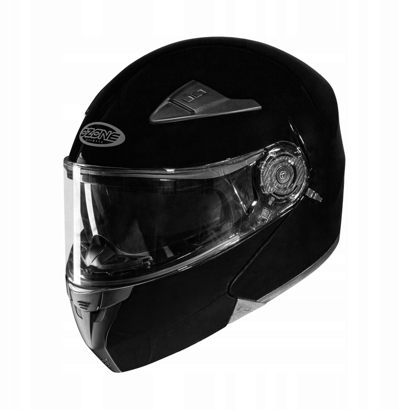 Čierna moto prilba Ozone Flip Up Wind GlossBlack XXL