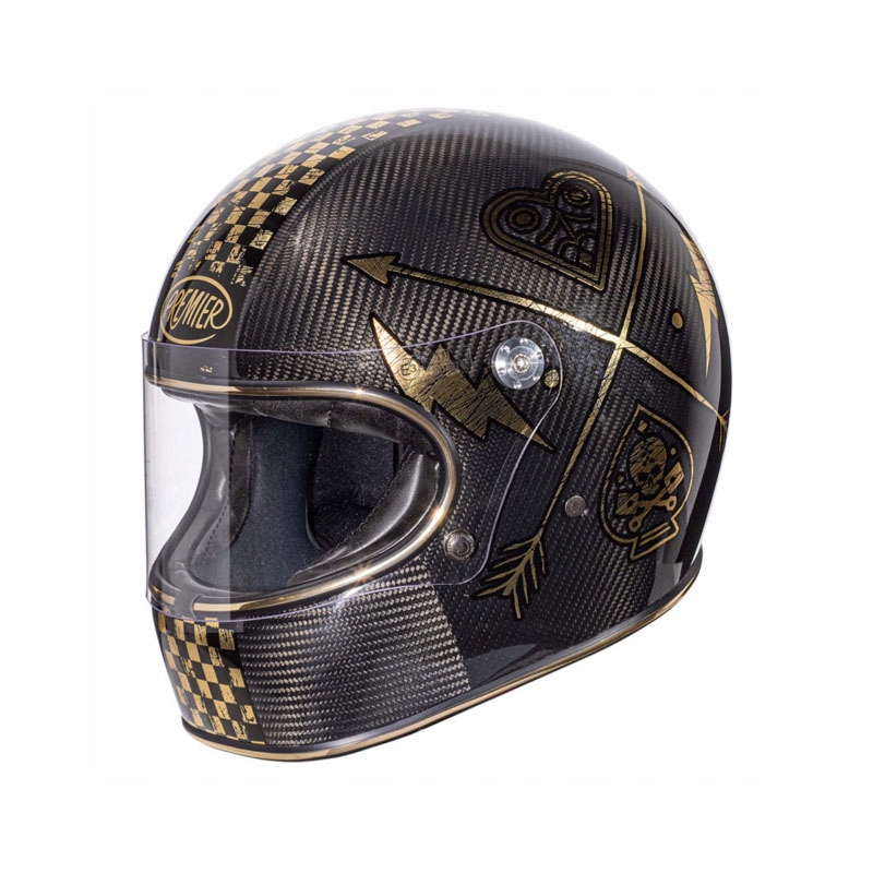 Chromovaná prilba Premier Helmets Trophy Carbon NX