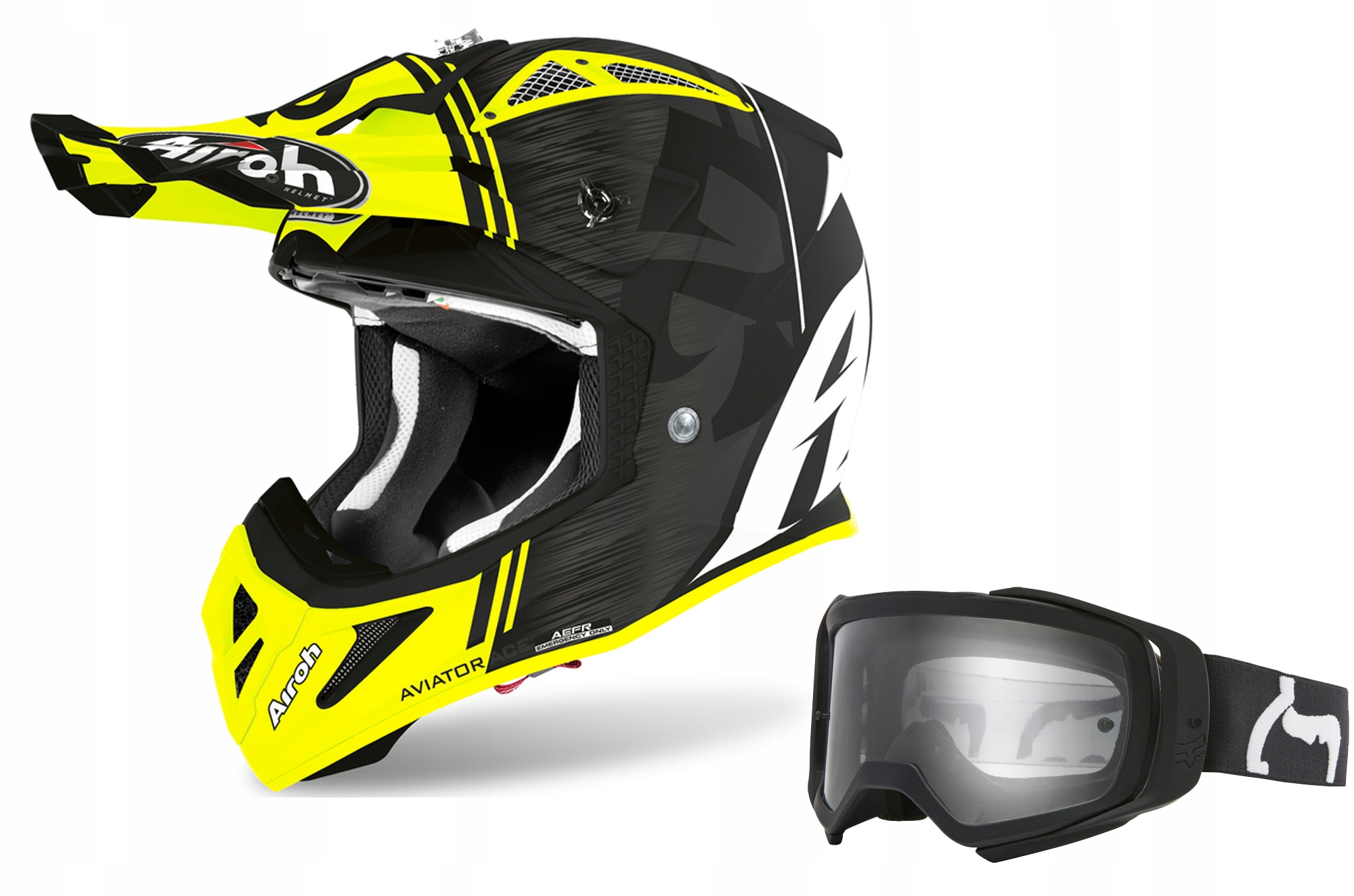 Zadarmo prilba AIROH AVIATOR ACE FLUO S GOGGLE