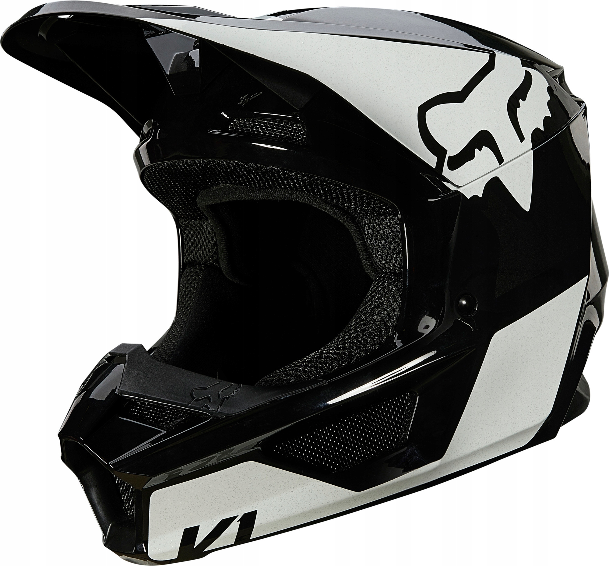 Prilba Fox V-1 Revn Black / White S.