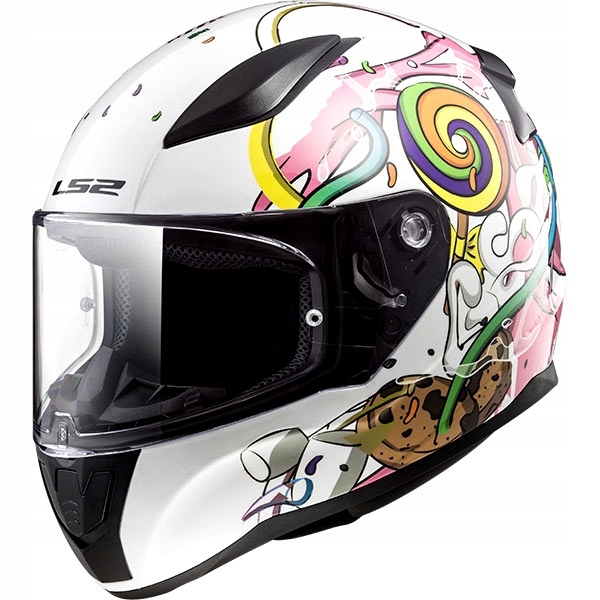 Detská motocyklová prilba LS2 Crazy Pop White Pink L
