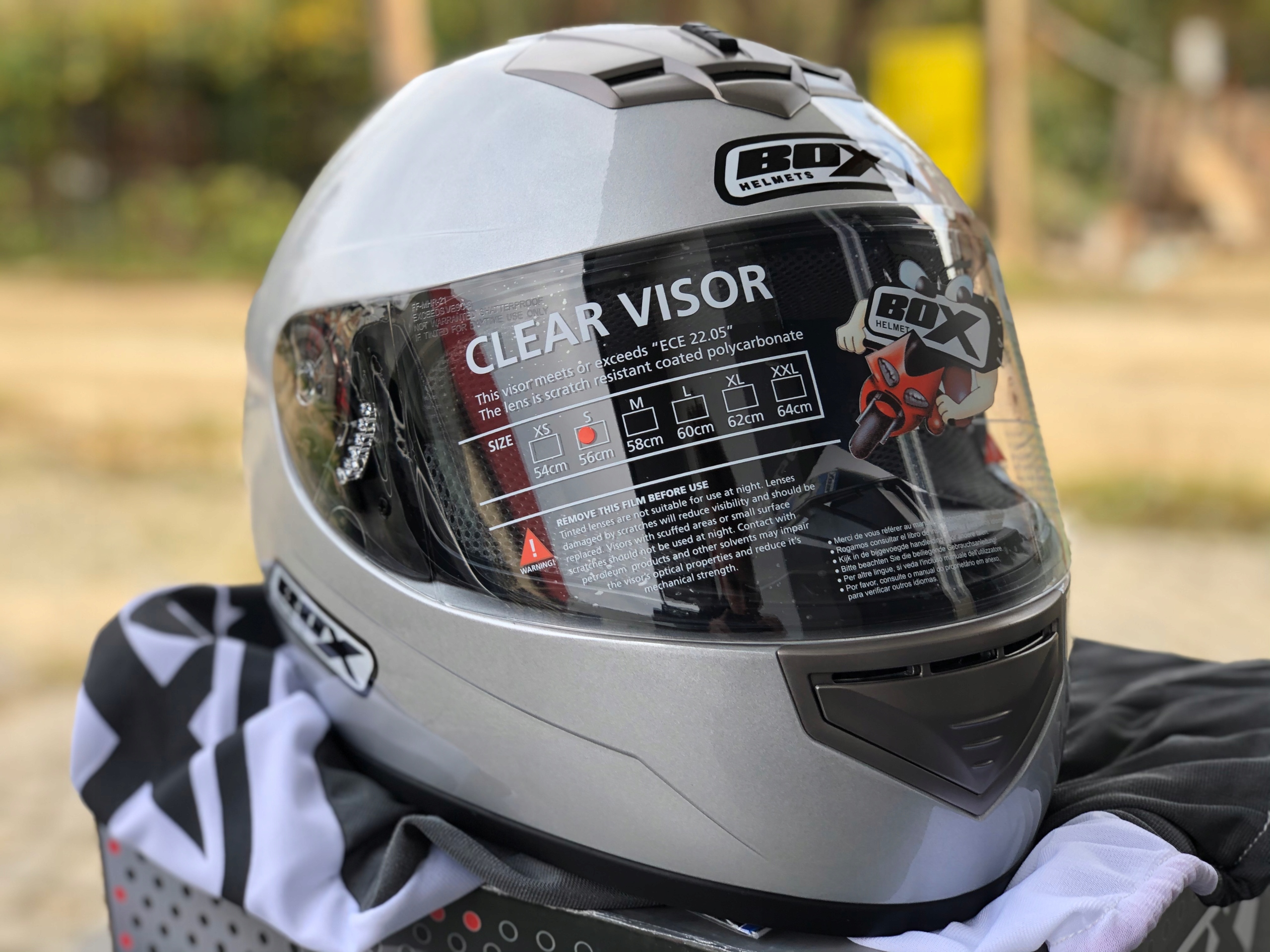Moto prilba Box BX-1 SILVER GLOSS SIZE L