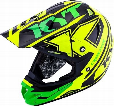 Zelená moto prilba KYT CROSSOVER KTIME zelená