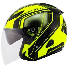 Moto prilba KYT HELLCAT SUPERFLUO žltá M