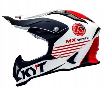 Moto prilba KYT STRIKE EAGLE KMX biela / červená M