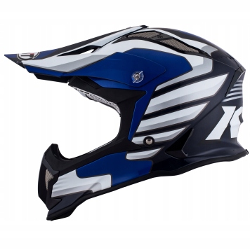 Moto prilba KYT STRIKE EAGLE WINGS biela / modrá Ľ