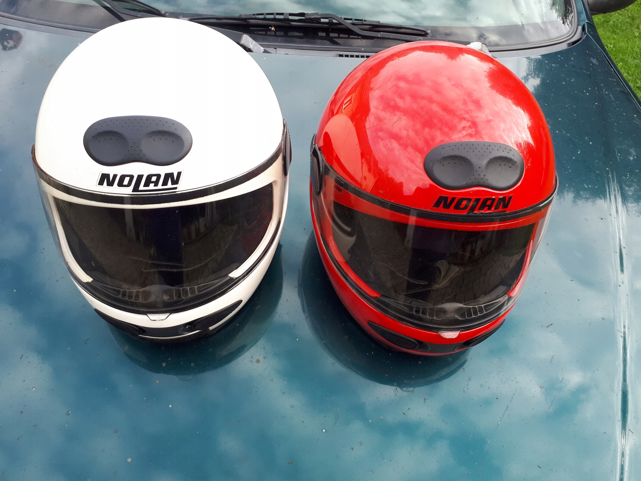 Moto prilba NOLAN veľkosť L červená biela