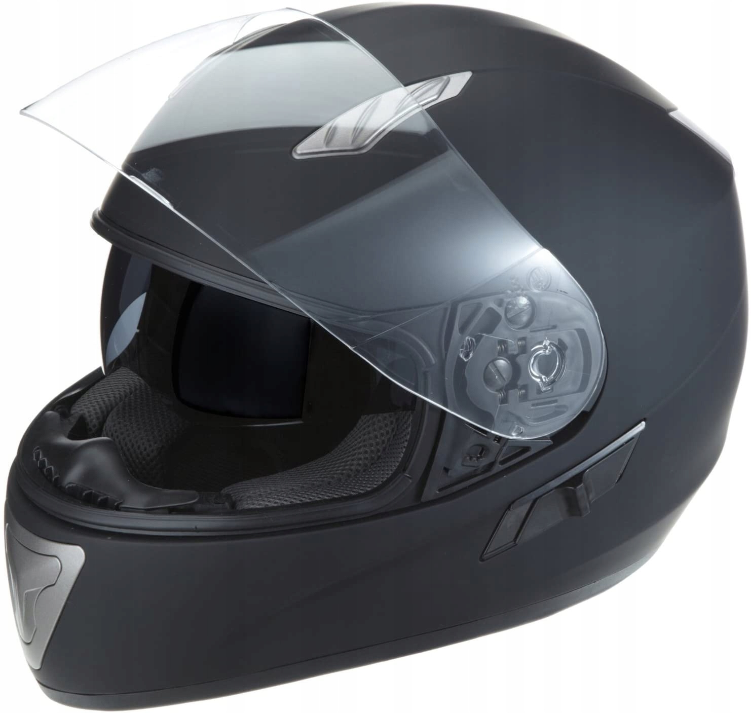 Čierna moto prilba Protectwear s priezorom XL