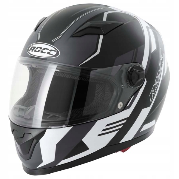 Moto prilba ROCC 323 čierna / biela matná M.