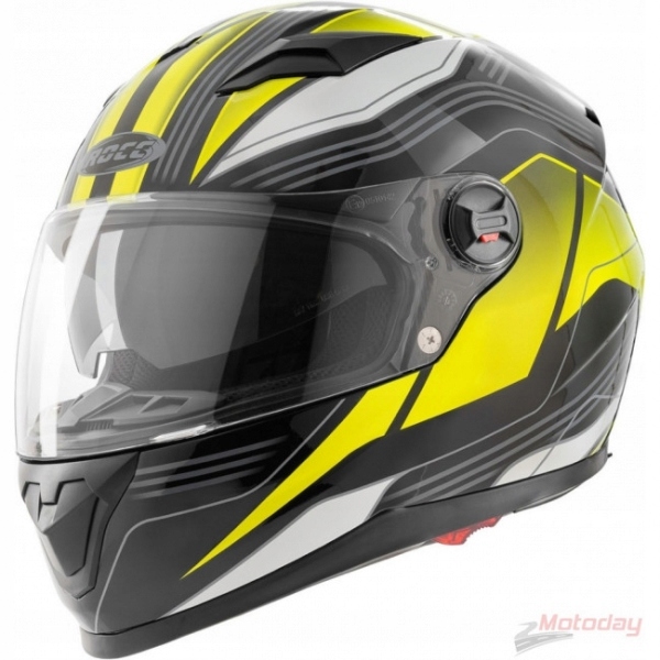 Moto prilba ROCC 333 matná sivá / neónová M.